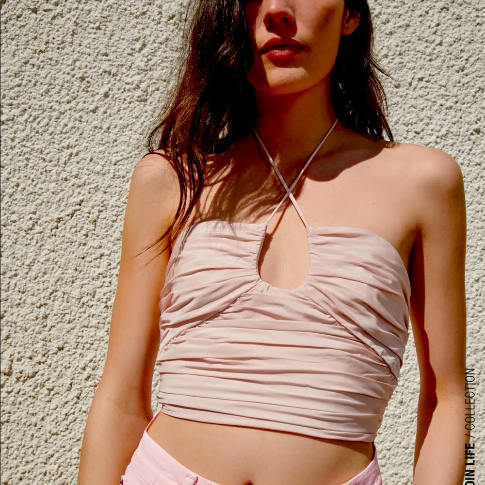 Zara halter draped crop top
